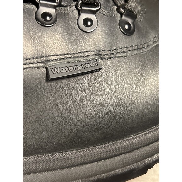 Men Timberland Ledge Black Leather Lace Up Waterproof Hiking Boots 12122 Size 13 - Picture 7 of 9